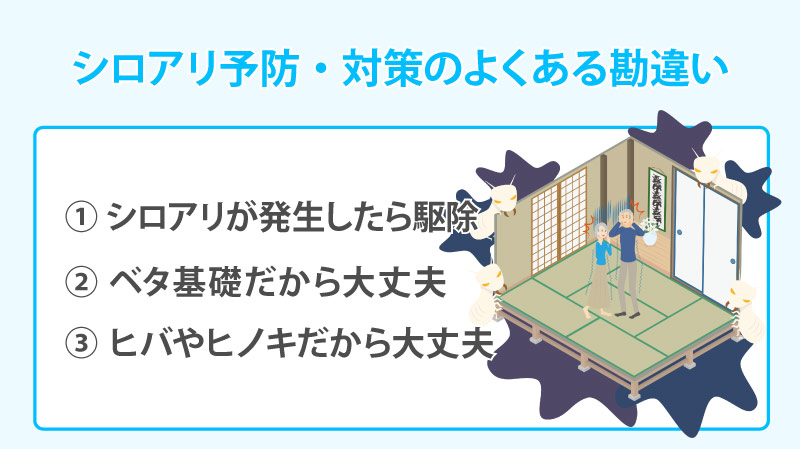 シロアリ予防・対策のよくある勘違い