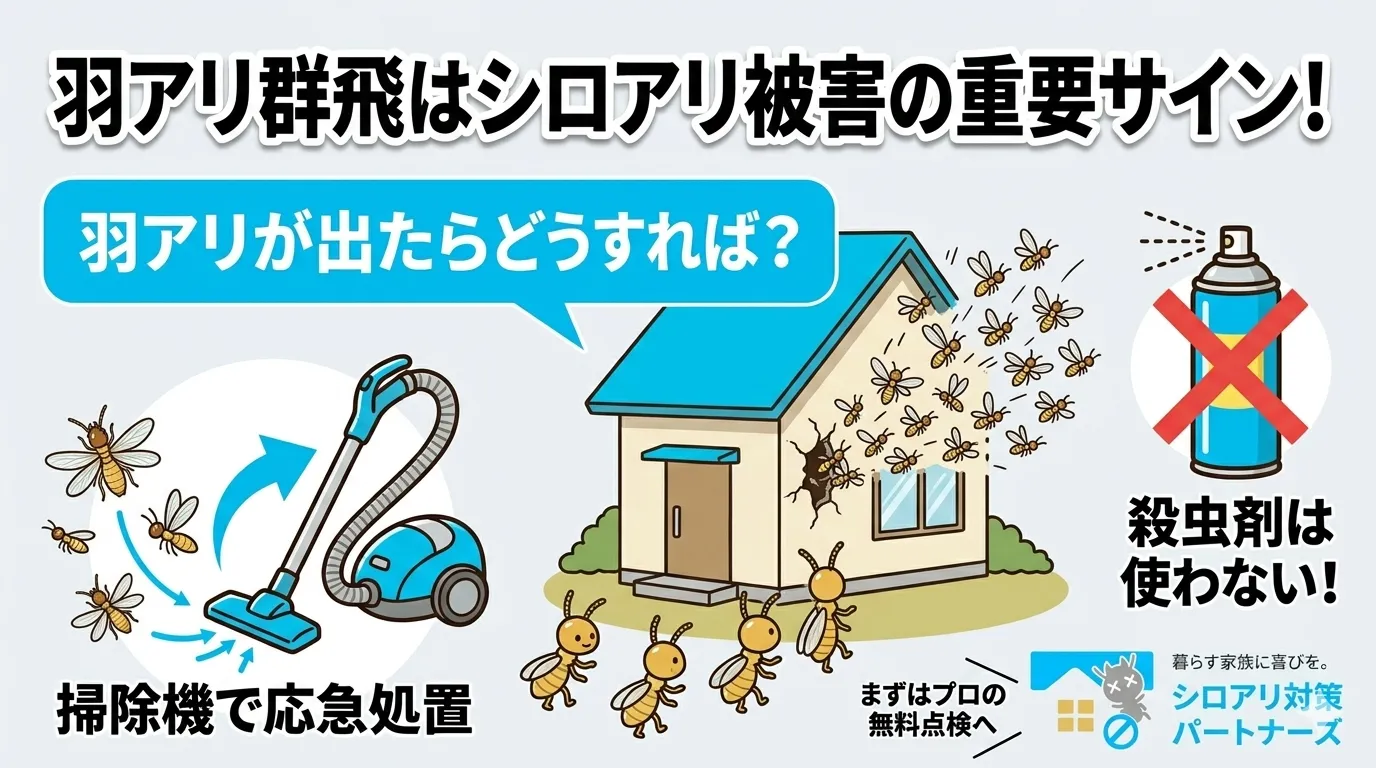 シロアリの「群飛」は被害のサイン？時期・時間帯と見つけた時の正しい対処法