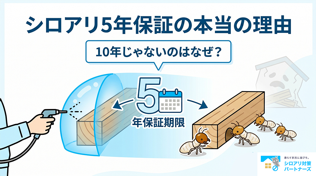 シロアリ予防の保証が「5年」で切れる本当の理由！薬剤の有効期限と家屋を守る再消毒の重要性